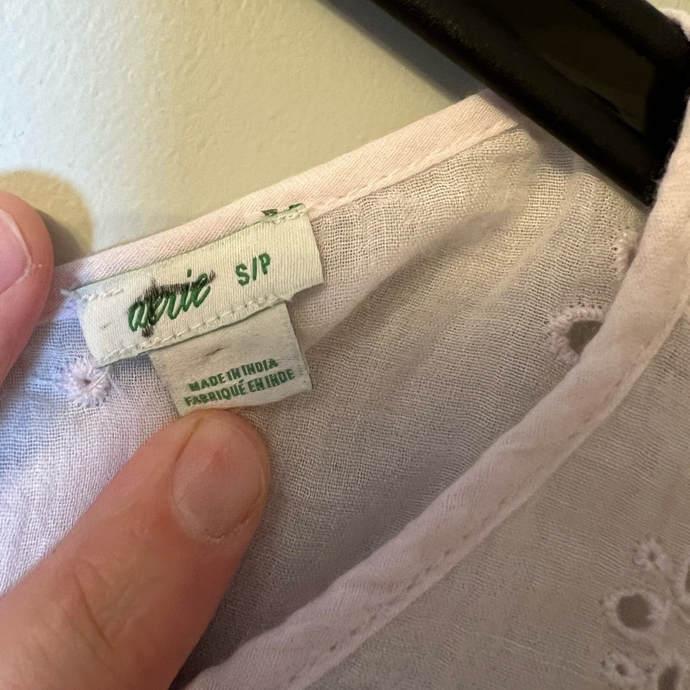 aerie Eyelet Cropped Shirt (Blush Pink) - Picture 3 of 4
